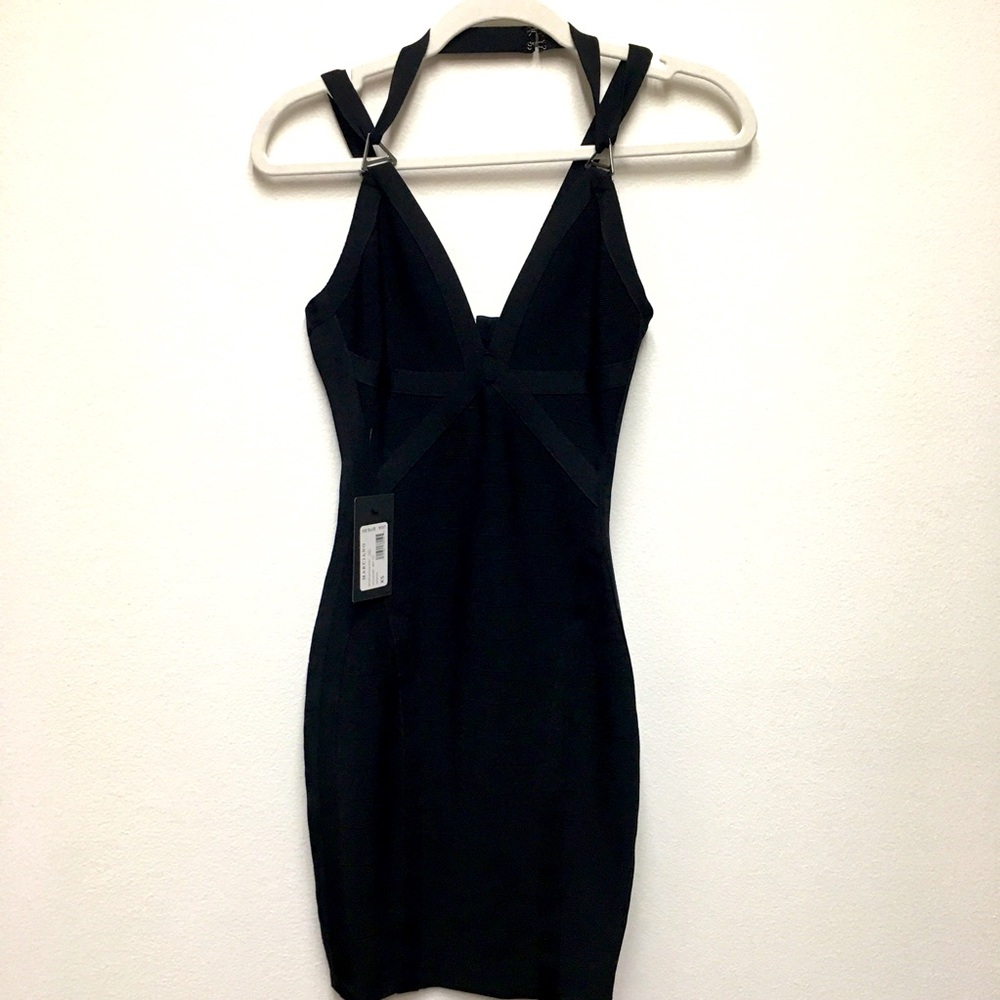 Marciano Neptune Bandage Bodycon Mini Dress XS Black NWT Wedding Evening Party
